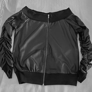 Leather look shirt